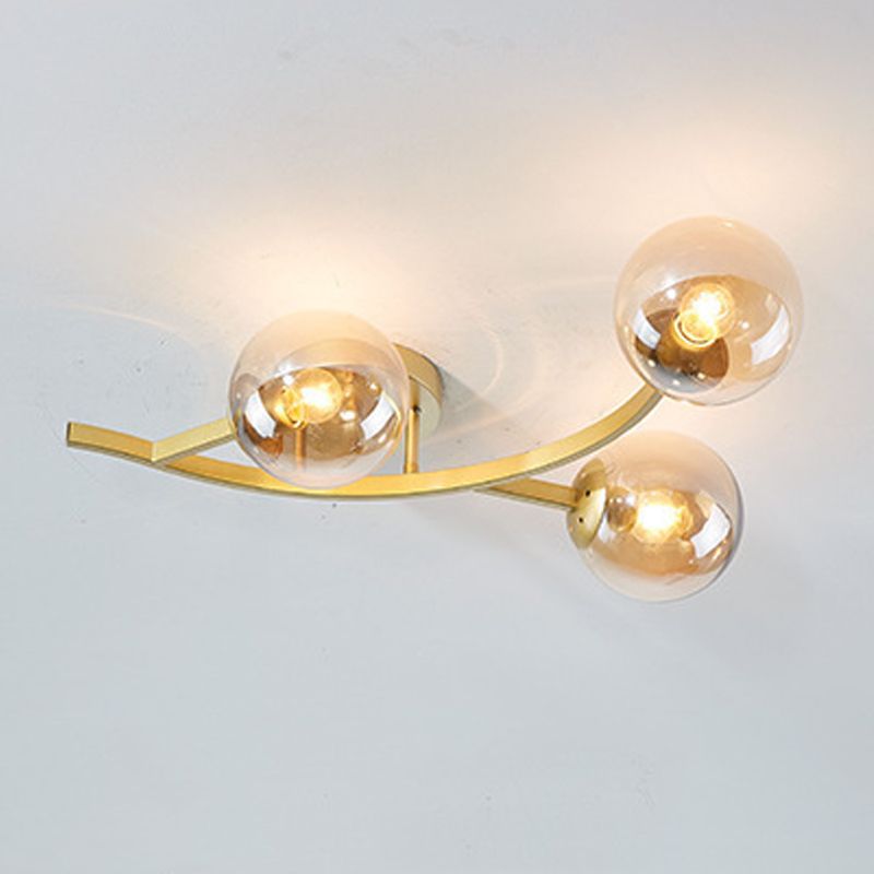 Contemporary Sphere Flush Light Fixture Glass Flush Mount Ceiling Light
