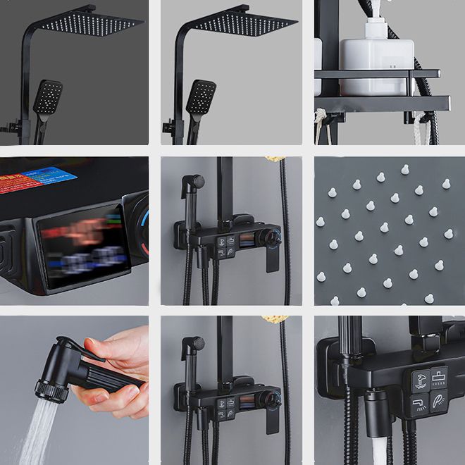 Modern Style Shower System Handle Lever Wall Mounted Copper Shower System