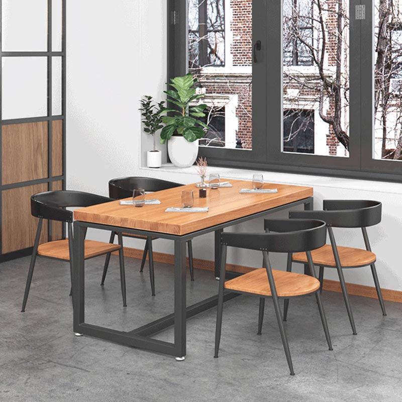 1/5 Pieces Dining Set Industrial Solid Wood Dining Table Set for Home Use