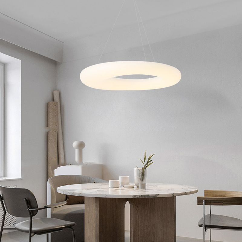 Lámpara de araña de anillo de metal luz nórdica led colgante lámpara accesorio