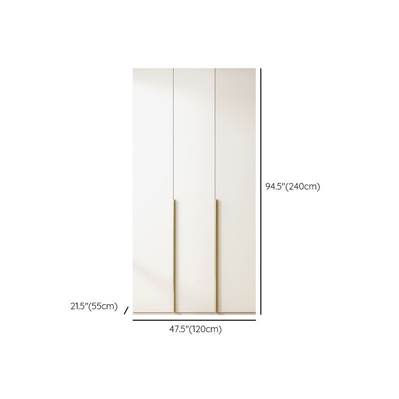Modern Artificial Wood Wardrobe Freestanding Wardrobe in White