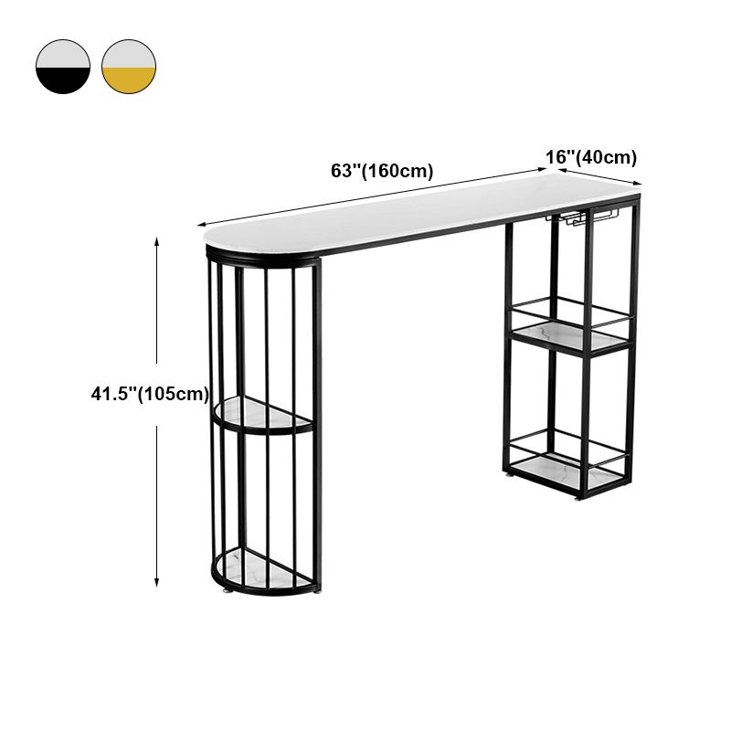 Tavolo da cocktail bar a doppio piedistallo interno in marmo Tavolo moderno pub/bar
