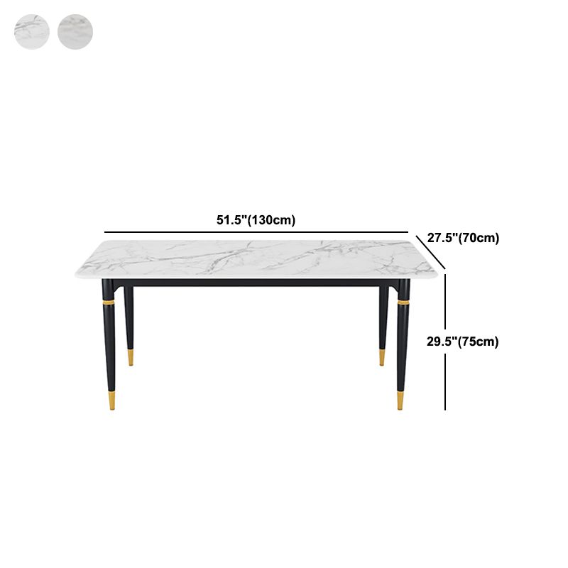 Modern 1/4/5/7 Pieces Dining Set Rectangle Black Base Dinette Set with Stone Top