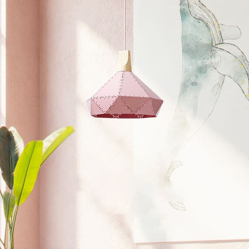 Metal Dome Hanging Lights Modern Macaron Style 1 Light Pendant Light pour salle à manger