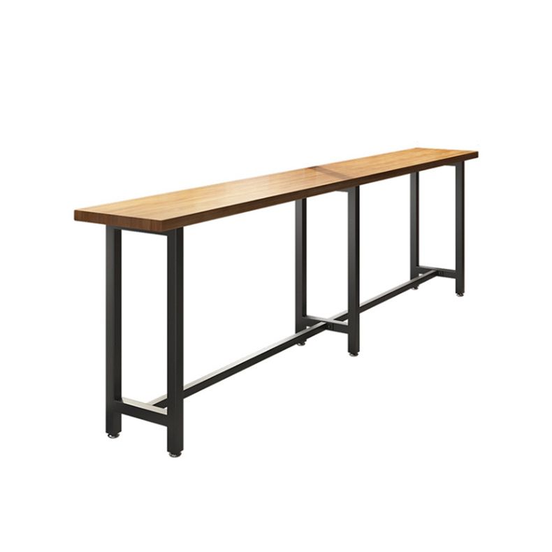 Indoor Bar Table Set Pine Solid Wood 1/7 Pcs Iron Base Bar Table and Stools