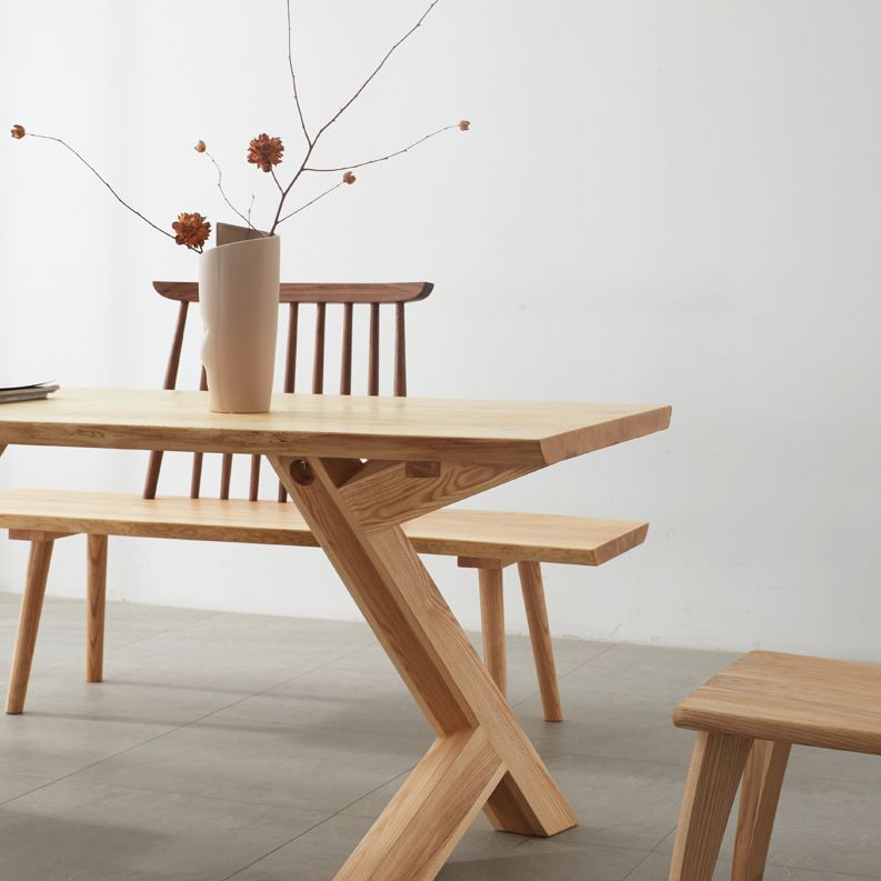 Modern Style Dinette Set 1/2/4/5 Pcs Rectangle Solid Wood Dinette Table with Chair