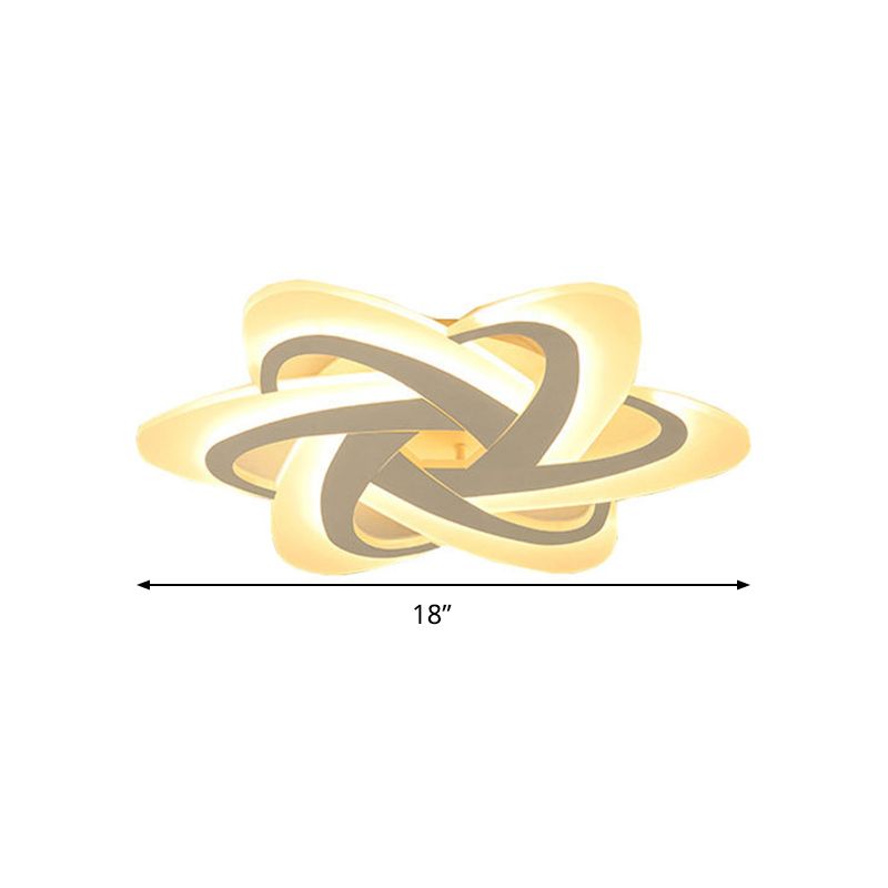 Acrylic Criss Cross Flush Mount Modernism White 18"/23" Wide LED Ceiling Light Fixture in Warm Light/White Light/Remote Control Stepless Dimming