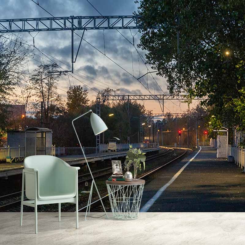 Environment Friendly Mural Wallpaper Urban Transportation Sleeping Room Wall Mural