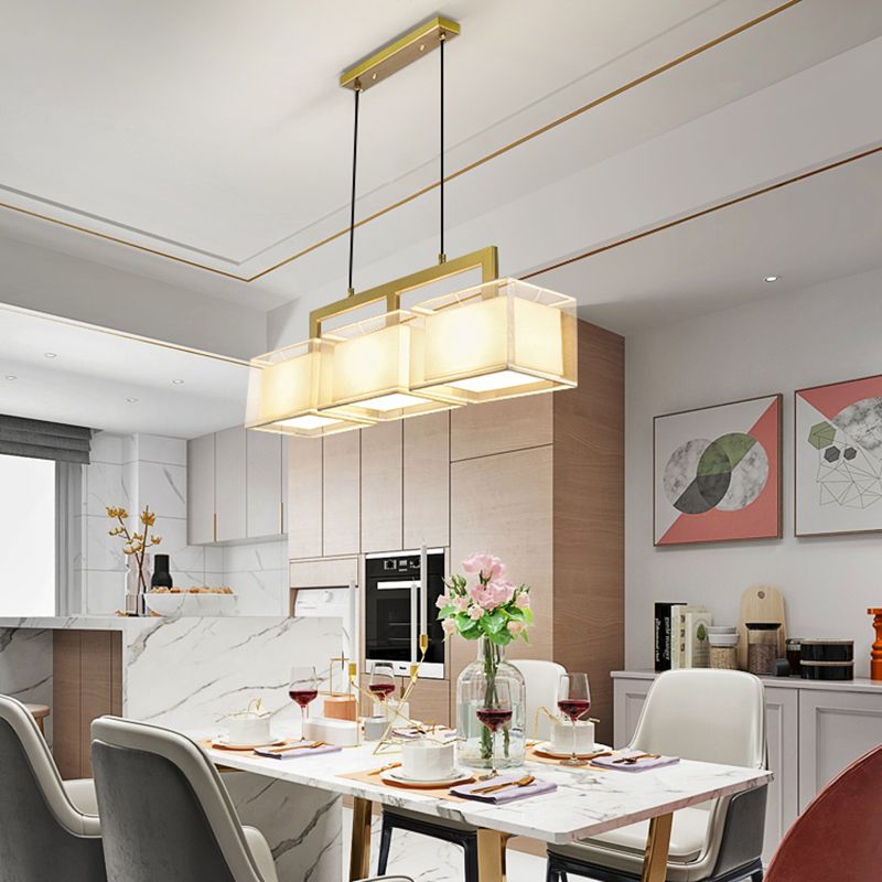 Modern Kitchen Island Lighting Cube Island Lighting Metal 3 Light Island Lights