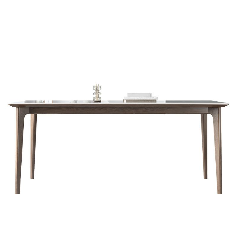 Mid-Century Dining Room Table Rectangle Stone Dinette Table for Dining Room