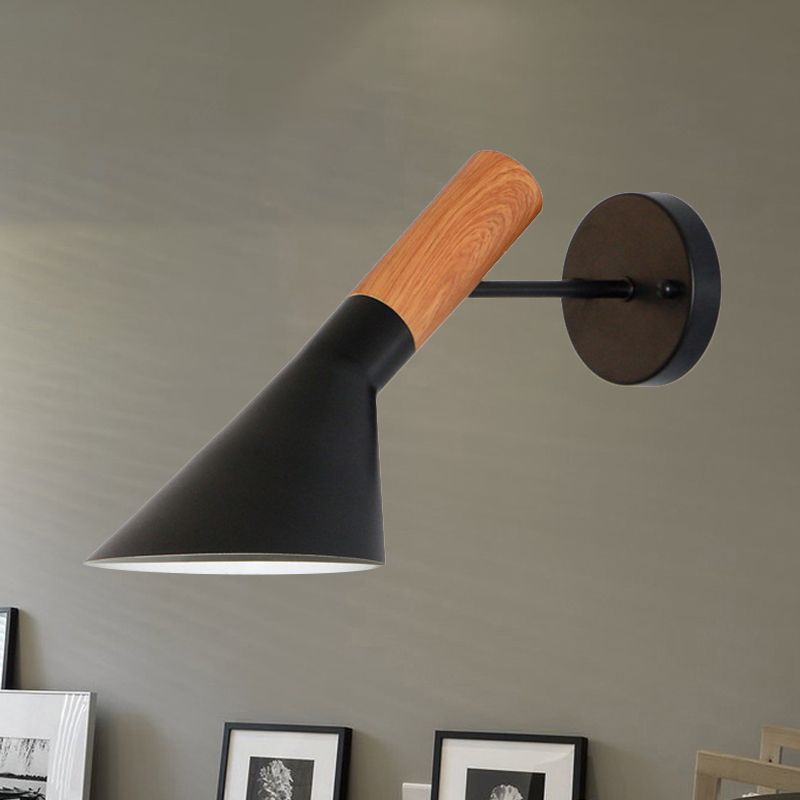 Nordic Style Monochrome Wall Light Single Bulb Metallic Sconce Light for Showroom Gallery