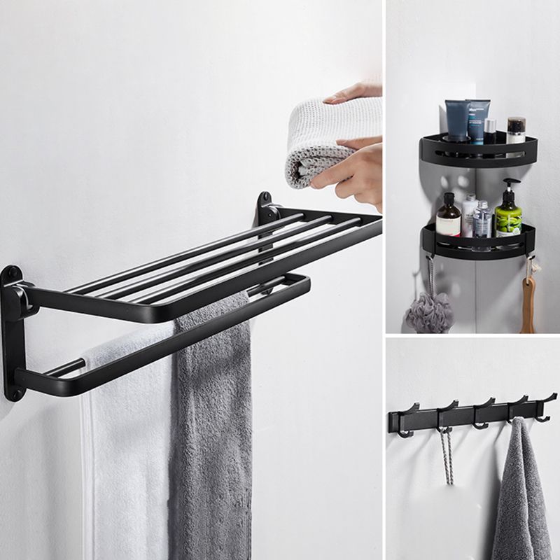 Modern Bathroom Hardware Set Matte Black Metal Bathroom Accessory Kit Anti-rust