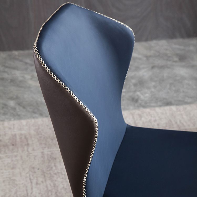 Silla de comedor de metal contemporánea, sin brazos, con respaldo para uso doméstico (juego de 2)