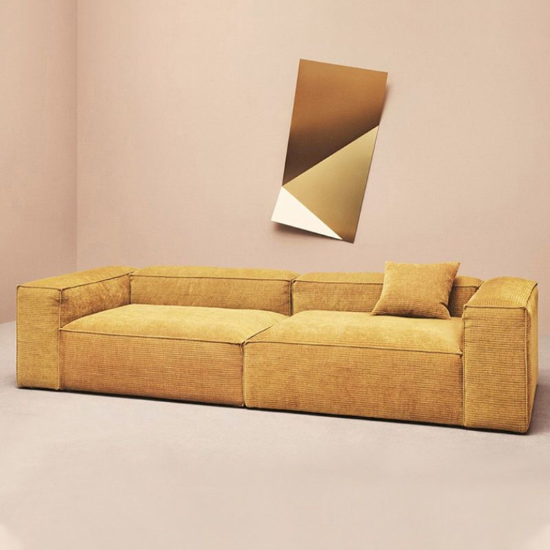 Velvet Tuxedo Arm Standard SofaStain Resistant Contemporary Sofa for Living Room