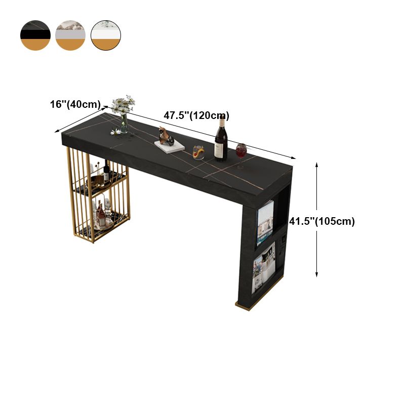 Contemporary Steel Rectangle Counter Height Table Indoor Bar Height Cocktail Table
