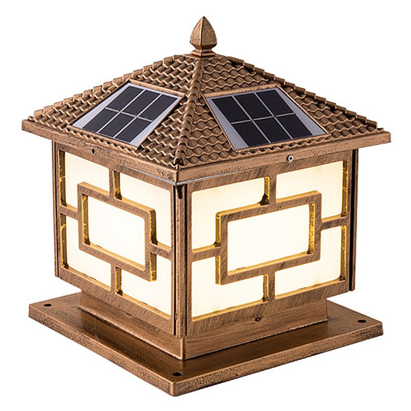 Contemporary Pillar Light Household Solar Lighting Fixture for Backyard