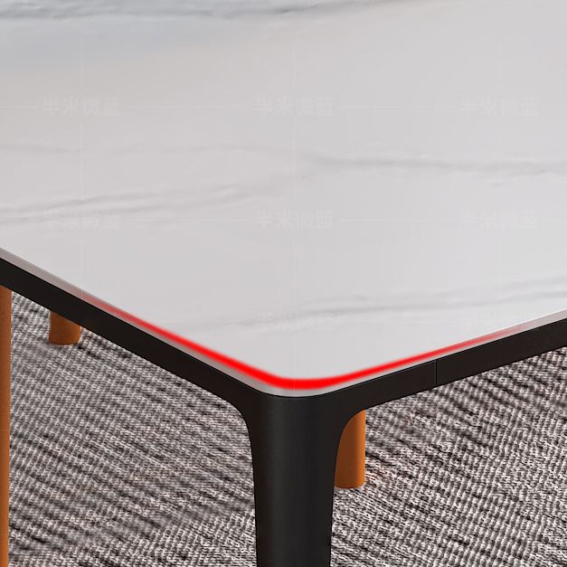 Rectangle Shape Dining Table Industrial Sintered Stone Table with 4 Legs