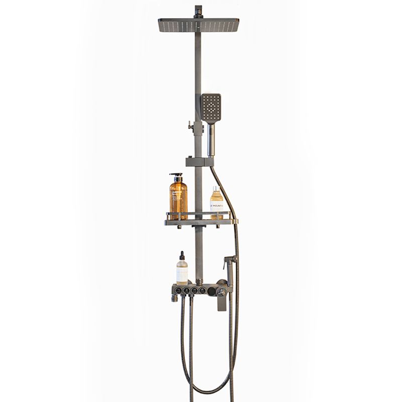 Modern Gray Shower Set 2 Shower Heads Shower System for Bathroom