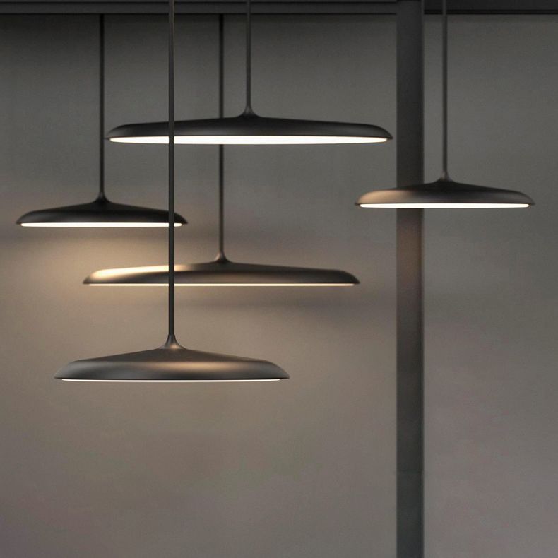 Comedor LED LED LIGHT LUCHE Simplicidad Lámpara colgante de techo con sombra de metal de disco