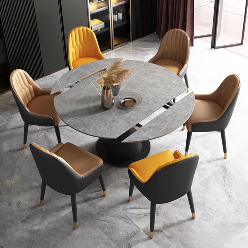 Silla de comedor de estilo nórdico, silla Parsons con brazo de metal para cocina