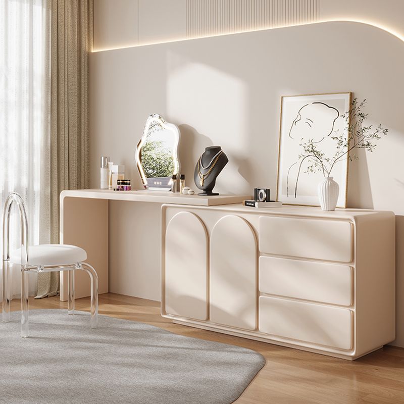 Contemporary White Lighted Mirror Bedroom With Drawer Vanity Dressing Table
