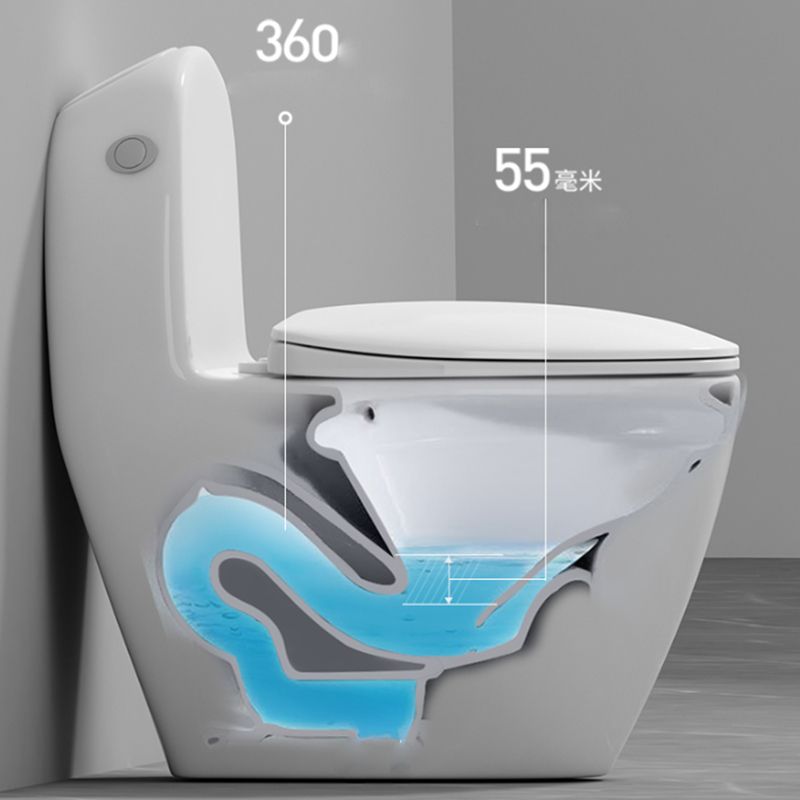 Contemporary Ceramic White Toilet Bowl Floor Mount Urine Toilet with Seat for Washroom