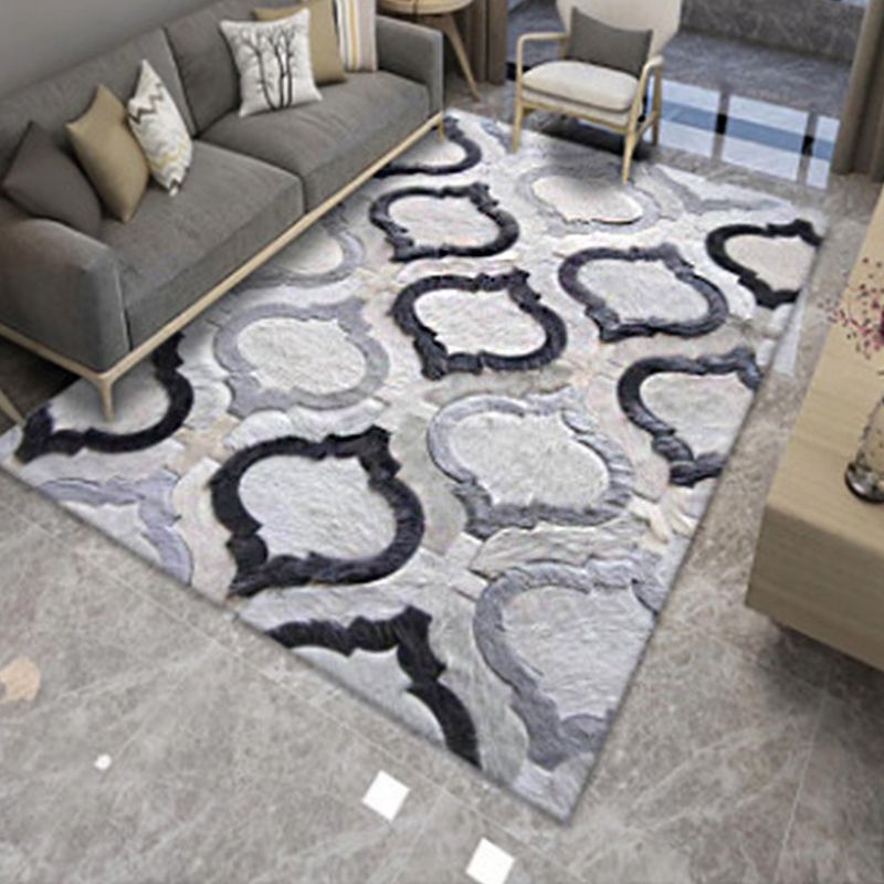 Multi Colored Nordic Rug Polyster Geo Patterned Indoor Rug Anti-Slip Pet Friendly Washable Carpet for Parlor