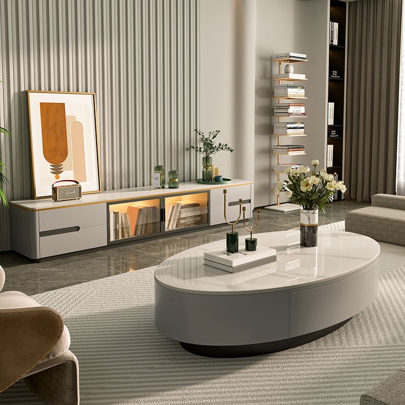 Glam Pedestal Coffee Cocktail Table Frame Slate Coffee Table for Home
