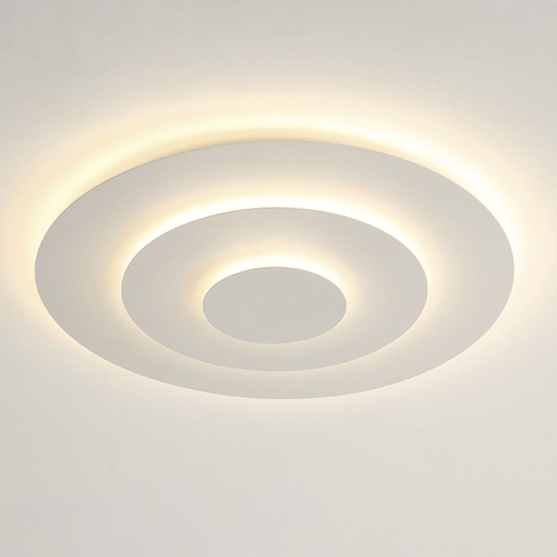 Lacquered Metal LED Flush Mount in Modern Concise Style Acrylic Geometric Ceiling Light in White