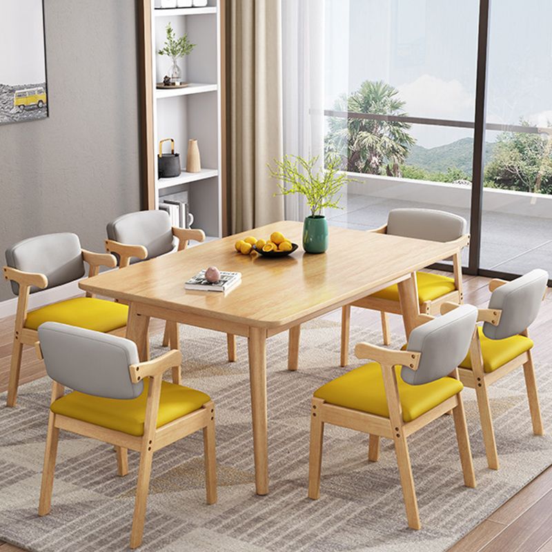 Dining Room Dinner Kitchen Table Rubberwood Solid Wood Dining Table