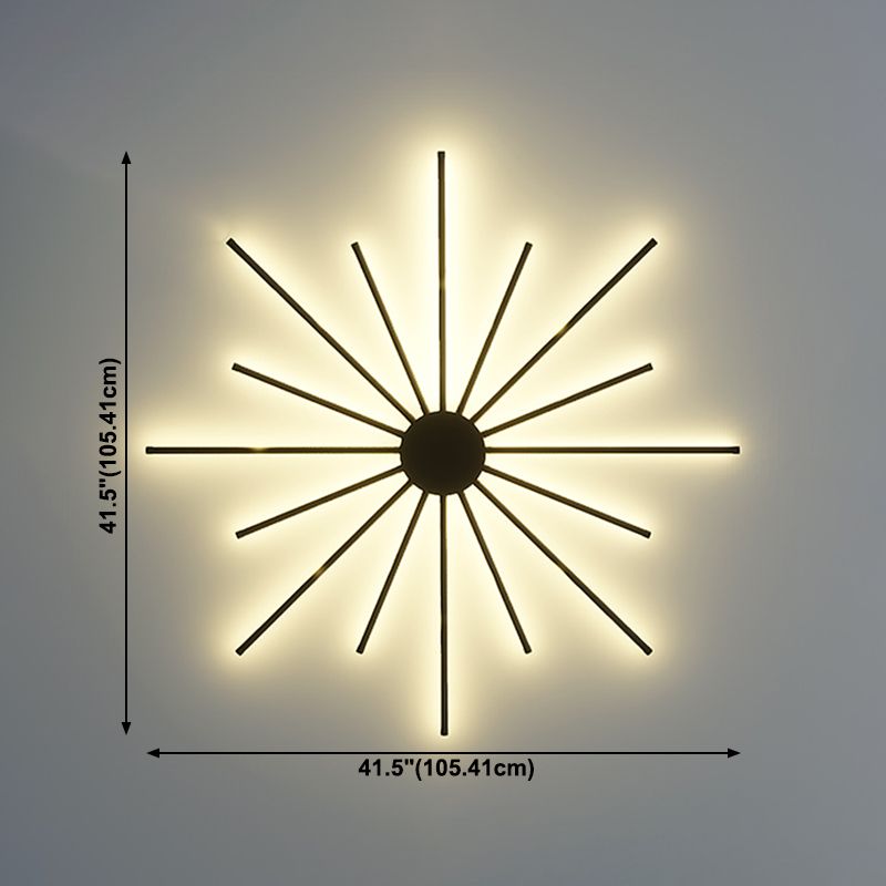 Postmodern Metal Black Wall Sconce Multi Light Led Wall Mounted Light for Bedroom