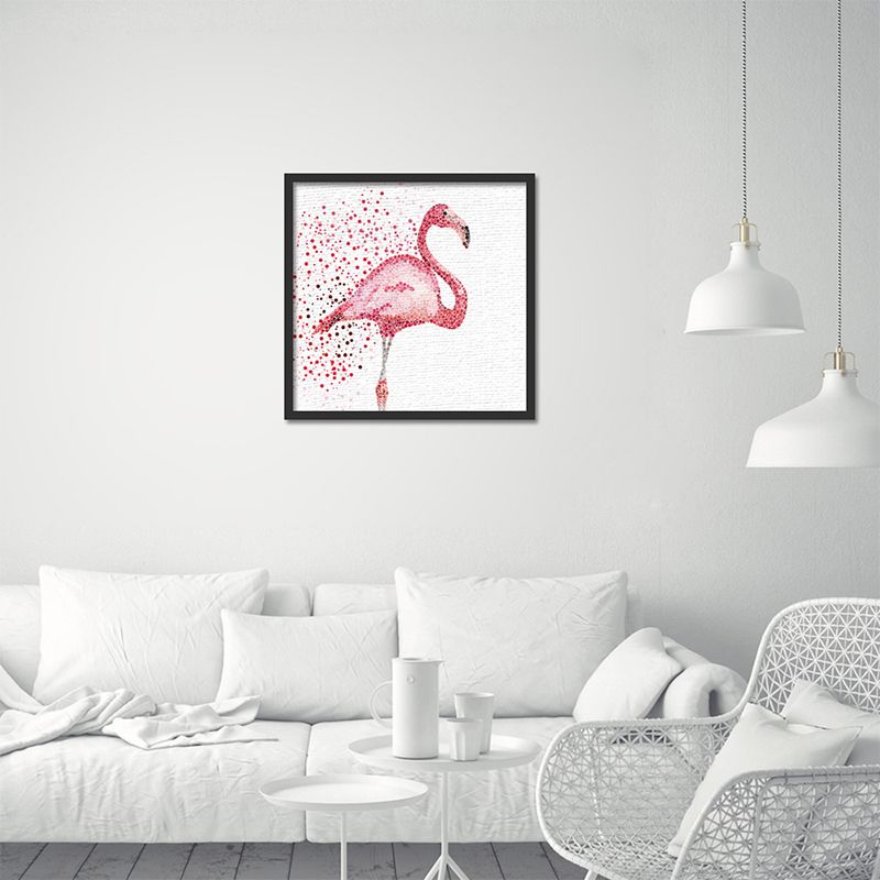 Tropical Flamingo Canvas Print in Pink Living Room Wall Art Decor, Textured Surface