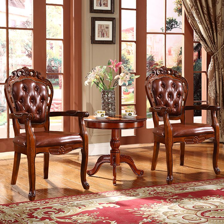 Sillas de madera de caucho estilo escandinavo, sillón con respaldo abierto para cocina (juego de 2)