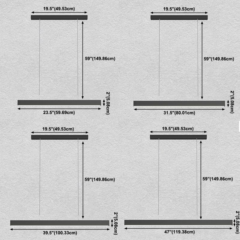 Long Linear Island Lampe Nordic Modern Style Led Kronleuchter für Esszimmer