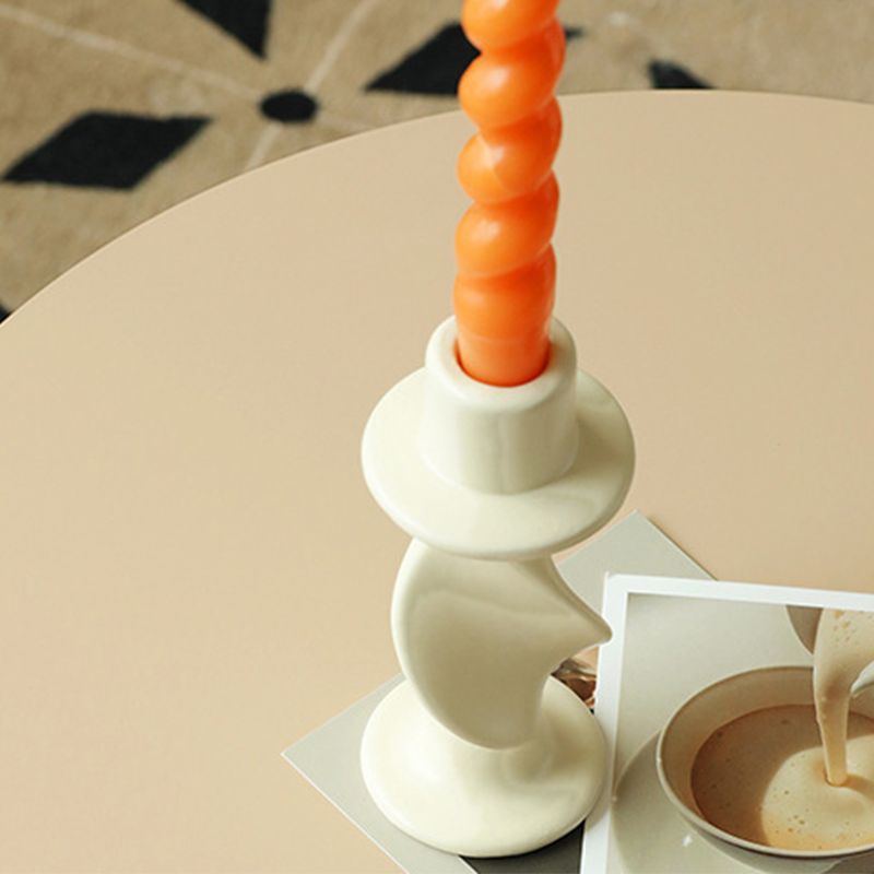 Mid-Century Modern Round Top Coffee Table Iron Pedestal Cocktail Table