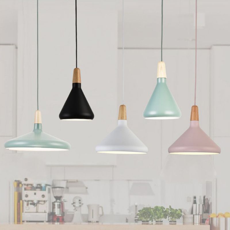 Moderne eenvoudige kegelhangende hanglamp aluminium hangende hanglampen voor restaurant