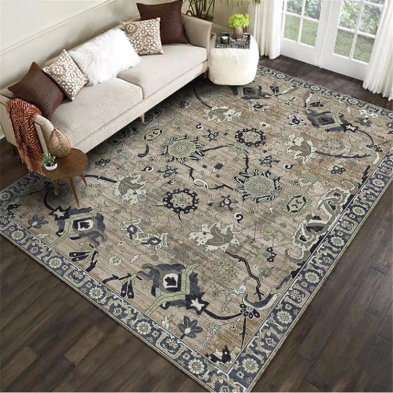 Exotic Geometric Patterned Rug Multicolored Moroccan Rug Polypropylene Stain Resistant Non-Slip Backing Machine Washable Carpet for Room