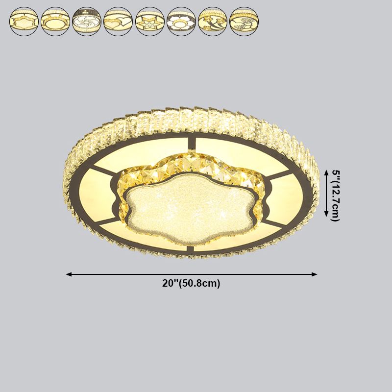 Plafoniere moderne da incasso Illuminazione a soffitto a LED in cristallo per soggiorno
