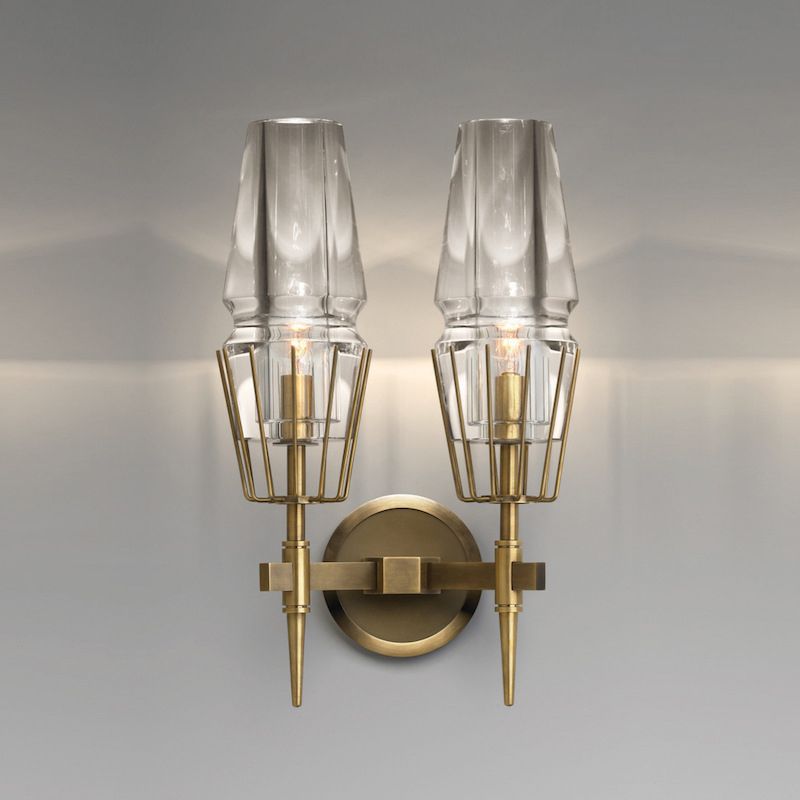 Geometrischer Schattenkristallwandleuchter moderner Wandmontageleuchte in Nickel