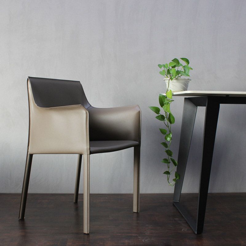 Industrial Upholstered Arm Dining Chair Kitchen Parsons Chair