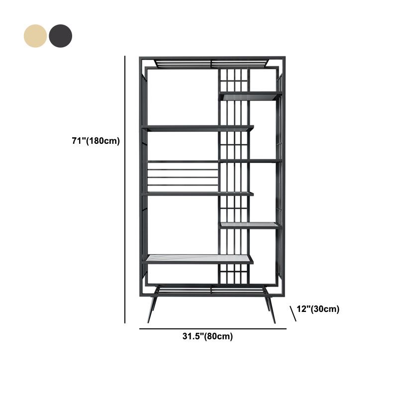 Open Shelf Bookcase Modern Metal Bookshelf for Dining Room 70.9" H X 11.8" W
