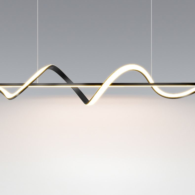 LED Island Lighting Fixture Modern Metal Island Chandelier Light