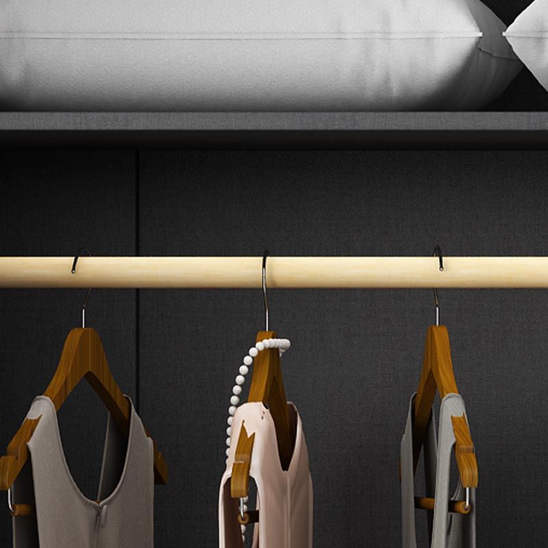 Contemporary Style 5 Tier Wardrobe Glass Cloth Rod Included Wardrobe Closet