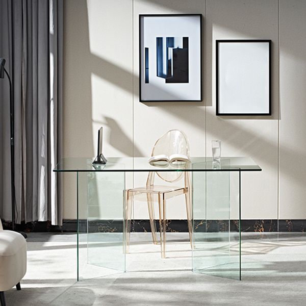 Modern Tempered Glass Dining Table Glass Base for Dining Room