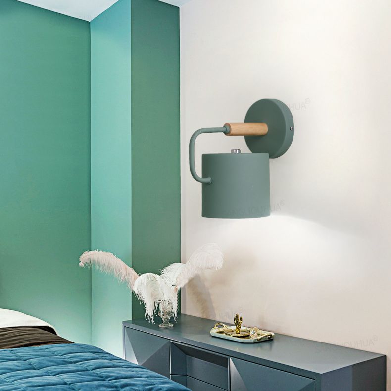 Nordic Macaron Cup Wall Mounted Light Fixture Metallic Wall Mount Light Fixture for Bedside