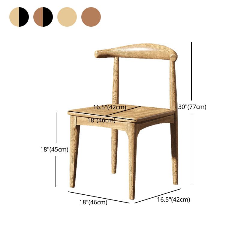 Silla lateral con respaldo abierto de diseño industrial para cocina, silla lateral de comedor de madera