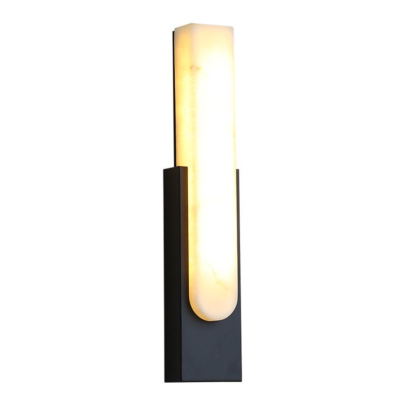 Stone Rectangular Wall Sconce Lighting Modern Style 1 Light Wall Lighting Fixtures