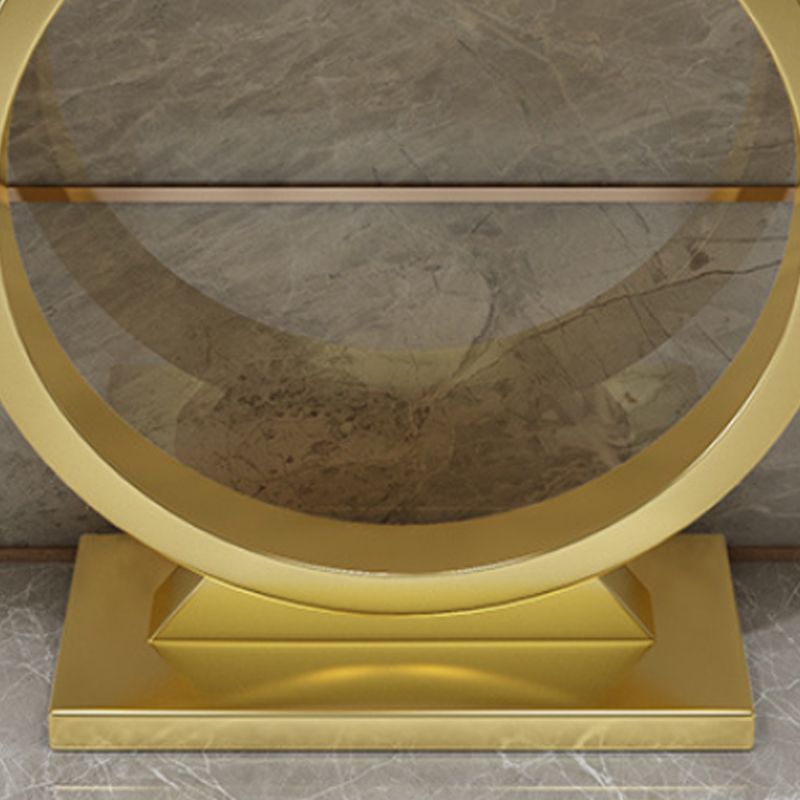 Glam Stone Console Sofa Table Rectangle Console Accent Table for Hall
