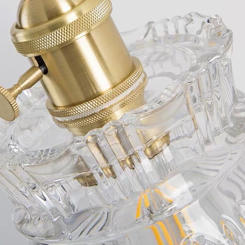 Contemporary Simple Glass Wall Sconce 1 Head Gold Wall Light for Living Room