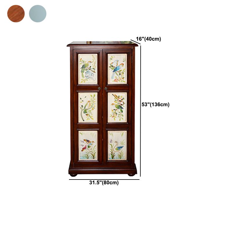 Industrial Rectangle Accent Cabinet Wood Knobs Cabinet with Doors